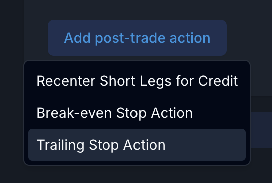 Add trailing stop action