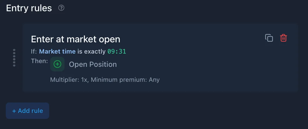 Entry Rules