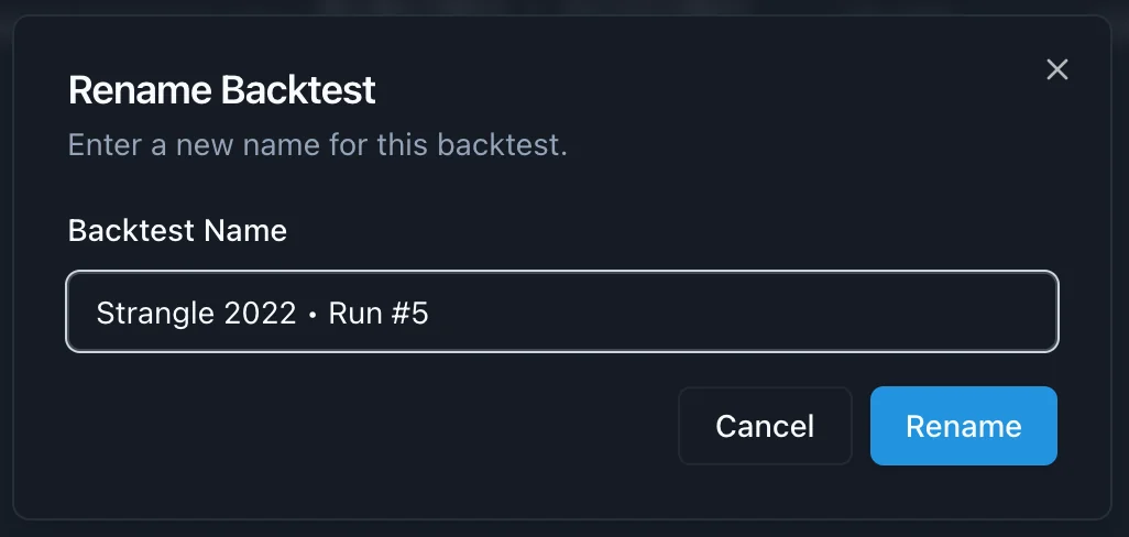 Rename backtest