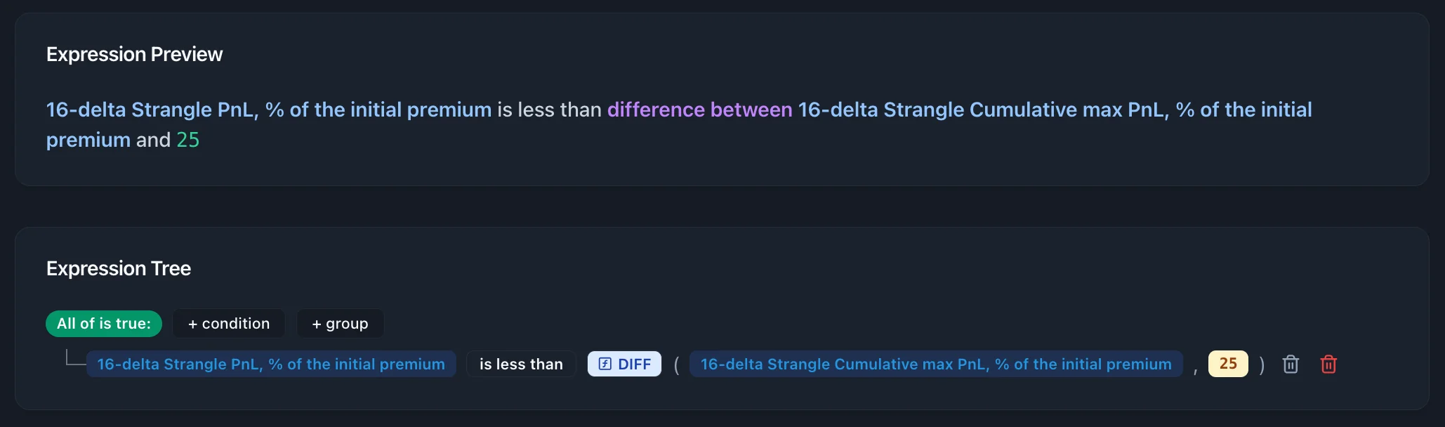 Trailing Stop Relative condition